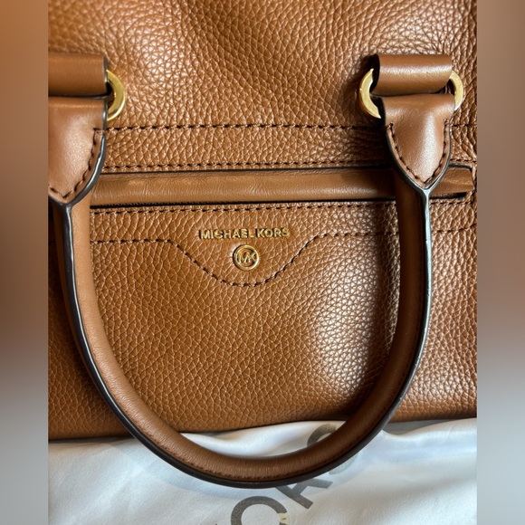 Michael Kors Carine Satchel Bag Camel Brown Leather with Strap and Dust Bag EUC - Picture 5 of 16